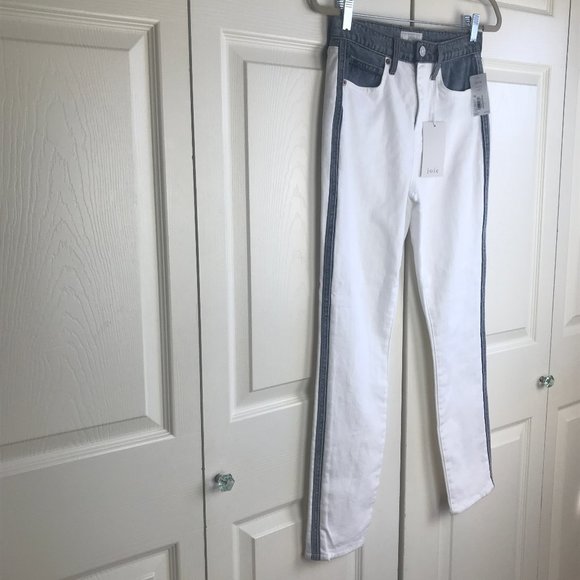 Joie Gracelyn Two Tone Skinny White Ankle Jeans - Picture 8 of 15